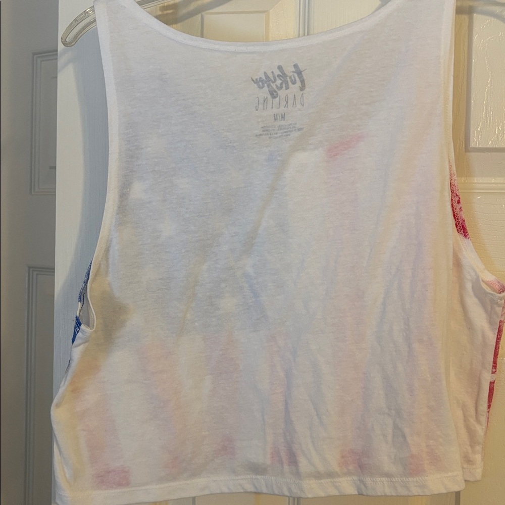 Tokyo Darling Stars and Stripes Crop Top - Red, White, Blue - Picture 2 of 2